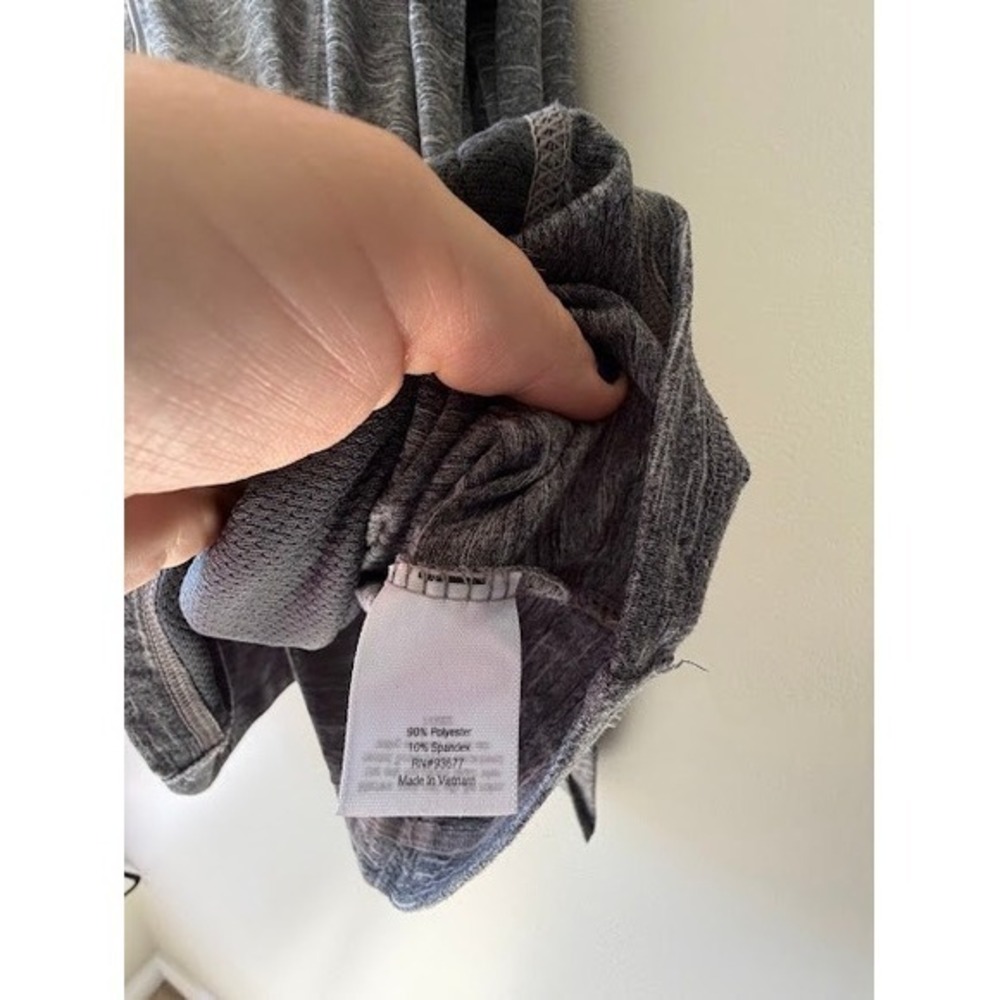 Athleisure Gorpcore Xersion Quarter Zip Pullover Large Grey Space Dye Sporty Top - Picture 2 of 5